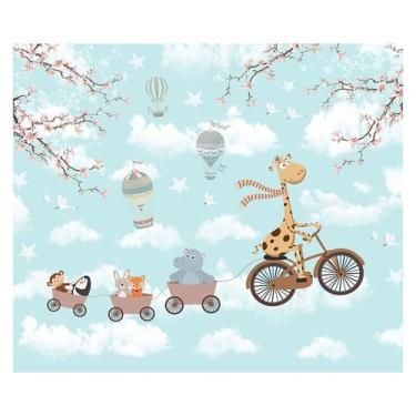 Imagem de Papel de Parede Adesivo Infantil Animais Safari Quarto Bebe - 752pcm -