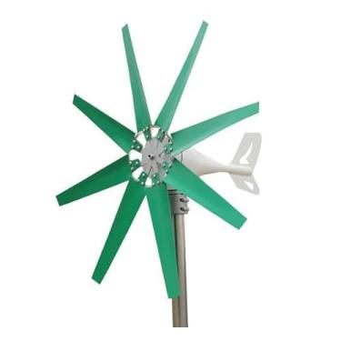 Imagem de 24V,Kit gerador de vento com controlador, 8 lâminas, 12V 24V 48V Turbina portátil de energia eólica para geração de energia eficiente e uso fora da grade (14000W)