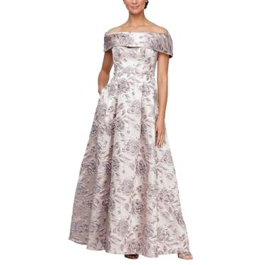 Imagem de Alex Evenings Vestido de baile feminino longo estampado, vestido de mãe da noiva com bolsos, multicor, 11