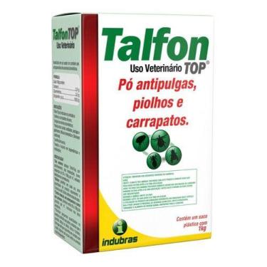 Imagem de Talfon Top Talco 1 Kg - Carrapaticida Piolhicida, Pulgicida - INDUBRAS