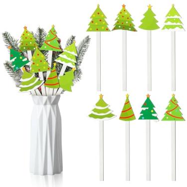 Imagem de Janinka 24 Pçs Palitos de Madeira Dupla Face de Natal Árvore de Natal Palhetas Decorativas de Madeira Rústica Árvore de Natal Centro de Mesa para Enchimento de Vaso de Casa Artesanato DIY Decorações