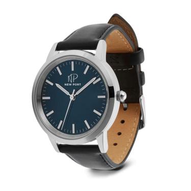 Imagem de Relógio Feminino Couro Preto Analógico Casual New Port-Feminino