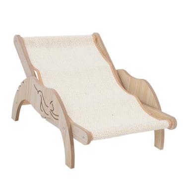 Imagem de aqxreight Cama de Rede de Gato Ajustável Com Moldura de Madeira e Tampa Removível para um Aconchegante Descanso para Animais de Estimação (Estilo sisal)