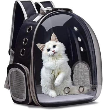 Imagem de Bolsa Mochila Pet para Cães e Gatos, Visão Panorâmica Estilo Astronauta, Acrílico Resistente e Com Ventilação