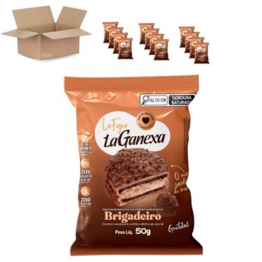Imagem de Kit 12 Alfajor La Fajor 50g Recheado C/ Mousse De Brigadeiro Proteico - La Ganexa