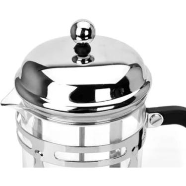 Imagem de Cafeteira Italiana, Cafeteira Prensa Francesa Inox, Espumador de Leite, Feito de Vidro Borossilicato(350 ML)