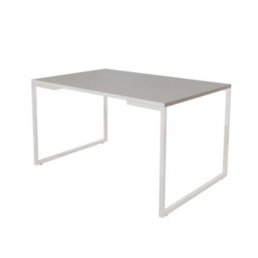 Imagem de Mesa De Jantar Industrial Base Ferro Branco Tampo 137X90 Branco Cor: B