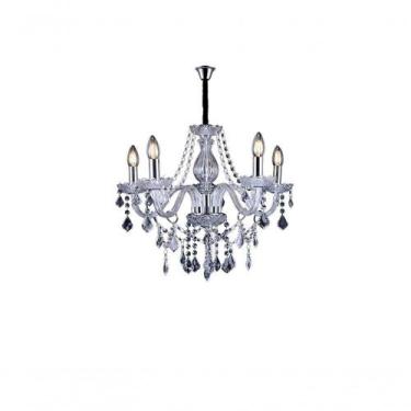 Imagem de Lustre Glam Maria Tereza Transparente 5 Braços E14 Taschibra