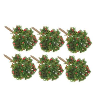 Imagem de YARNOW 6 peças de árvores frutíferas artificiais realistas modelos de maçã e banyan para decoração de mesa de areia DIY para decoração de casa e micro decoração de paisagem