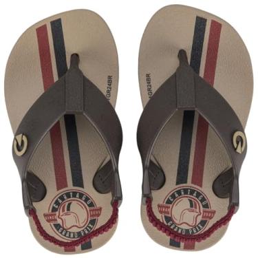 Imagem de Chinelo Infantil Cartago Baby Bebê Menino com Elástico Anatômico Chinelo de Dedo (Bege/Marrom, BR, Criança de 1 a 3 anos, Faixa Numérico, 23, 24)