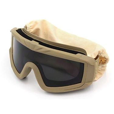 Imagem de VEWOE Óculos táticos Airsoft antiembaciamento com 3 lentes intercambiáveis, óculos de segurança para tiro e caça