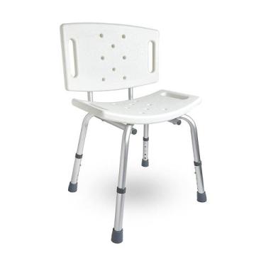 Imagem de Banqueta Para Banho Branca Com Encosto Supermedy