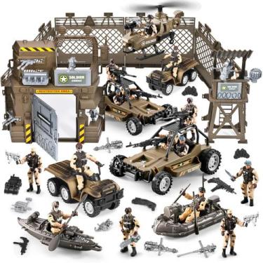 Imagem de Conjunto de brinquedos Toy Jumbo Military Base com bonecos de ação par