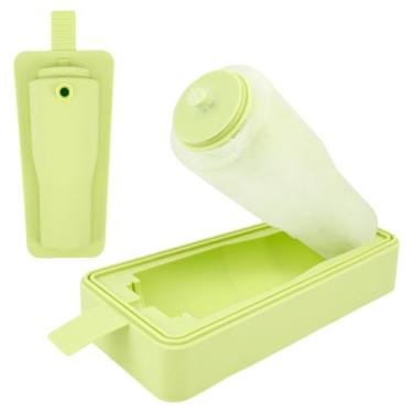 Imagem de Bandeja de gelo para copo Stanley, bandeja de silicone para cubos de gelo de 1,134 g, molde de gelo de cilindro oco de silicone para freezer, suco, uísque, coquetel, reutilizável e lavável na