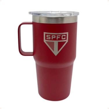 Imagem de Caneca Térmica São Paulo FC Vermelha 700ml Com Tampa Oficial - Cebola 