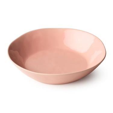 Imagem de Tigelas de sopa Desert Rose de 1,134 g – Conjunto de 4 tigelas grandes de grés com esmalte rosa brilhante – Louça durável para sopa, macarrão, saladas, pimenta, ramen, ensopados e refeições diárias em