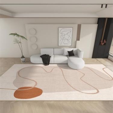Imagem de Tapetes de luxo para sala de estar, macios e fofos, abstratos, para áreas grandes, grossos, para decoração de quarto, carpete de pelúcia para casa (200x250 cm/O)