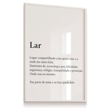 Imagem de Quadro Decorativo Lar Significado Art Parede Laminado Moldura Branca