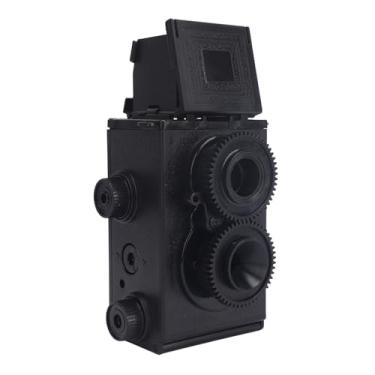 Imagem de Tbest 35MM Dupla Lente Filme Câmera DIY Clássico Retro Duplo TLR para Entusiastas Fotografia ABS Preto