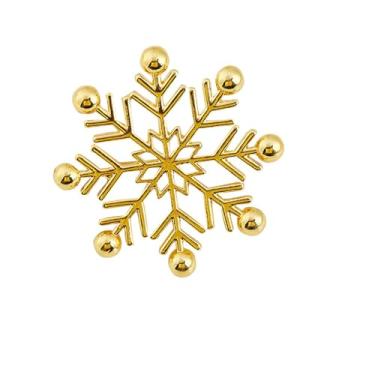 Imagem de Broche de floco de neve moderno para mulheres e homens - banhado a ouro inverno flor lapela broches alfinetes minimalistas férias ano novo joias para suéter chapéu cachecol vestido mochila roupas