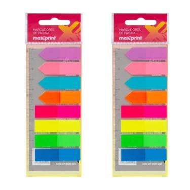 Imagem de Kit 2 Marcadores Página Adesivos 45x12mm Colorido Maxprint