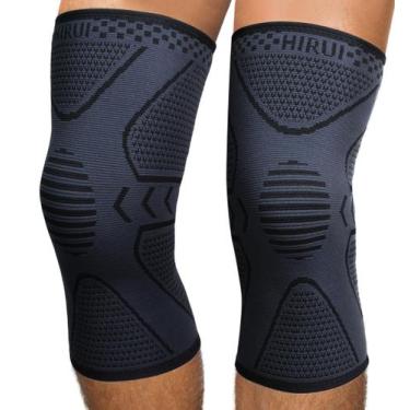 Imagem de Joelheira HiRui, luva de compressão de joelho pacote com 2 preta M