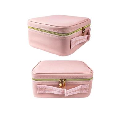 Imagem de Maleta De Maquiagem Bolsa Make Acessórios Led Porta Pincel