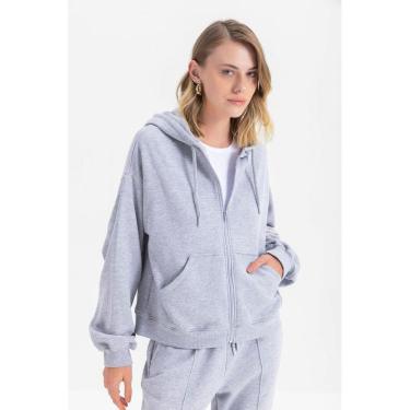 Imagem de Jaqueta Moletom Feminino Essendi  Cinza Médio