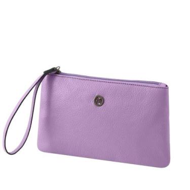Imagem de Bolsa Carteira Clutch de Couro Mariart Cambará, Violeta