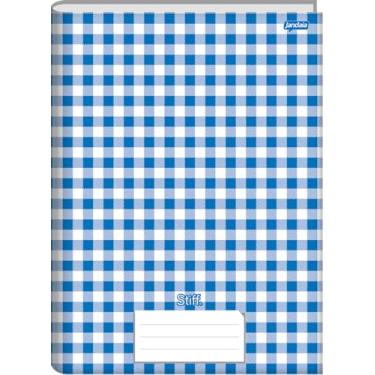 Imagem de Jandaia - Caderno Brochura 1/4 Capa Dura 96 Fls Stiff Xadrez Azul - Pacote com 05 unidades
