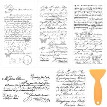 Imagem de beinkmake 3 folhas vintage scripts esfregar em transferências para artesanato e móveis 30 x 15 cm letras retrô adesivos de transferência de móveis para armários de madeira decoração de casa