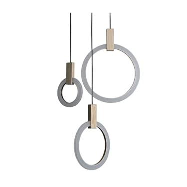 Imagem de Lustre de Cristal Criativo Lustre de Anel de Madeira Lustre de Arte Café Bar Restaurante Quarto Casa Restaurante Lustre Nórdico Lâmpadas Decorativas Iluminação Iluminar