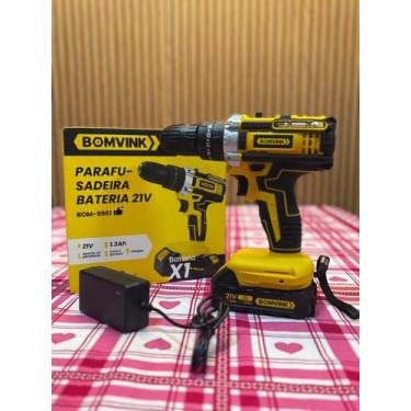 Imagem de Parafusadeira E Furadeira De Impacto Bateria 21v Sem Fio Amarelo 60hz 