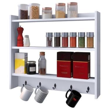 Imagem de Armário Aéreo Nicho Suspenso Organizador Para Cozinha - Cores(Armário Aéreo Branco)