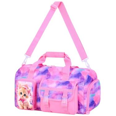 Imagem de Bolsas de balé de dança para meninas, bolsa de ginástica infantil, bolsa de viagem com compartimentos de sapatos, bolsa de balé esportiva, adolescentes, festa do pijama, bolsa de transporte para gatos