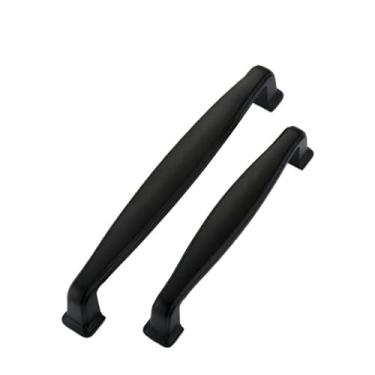Imagem de CXYFQUUK Puxadores pretos de liga de alumínio puxadores de porta de armário de cozinha puxadores de gaveta ferragens de móveis modernos 2 peças (128 mm)