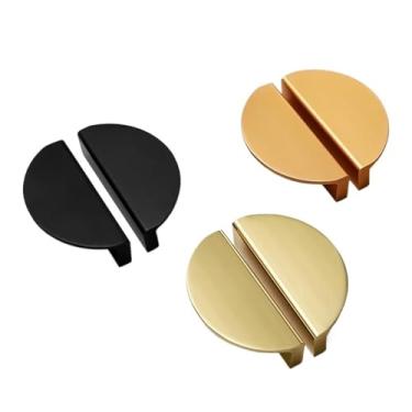 Imagem de Puxadores de armário de cozinha preto dourado armário de cozinha armário puxa gaveta porta móveis ferragens 2 peças (ouro pequeno)