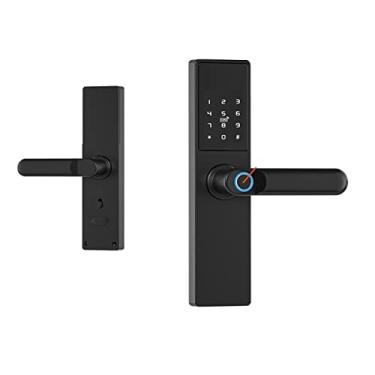 Imagem de Fechadura eletrônica biométrica digital preta Smart Lock App desbloqueio remoto fechadura sem chave fechadura de porta com impressão digital (cor: 22 x 235 6072, tamanho: ouro rosa)