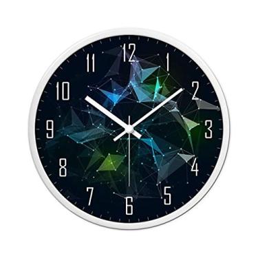 Imagem de Relógio digital simples face relógio de parede moderno mudo decoração de casa relógio de parede redondo relógio de parede moderno relógio de parede relógio decorativo (cor: Azul-C Tamanho: 40 cm