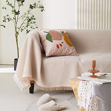 Imagem de Cobertor grande, macio e aconchegante simples cor sólida reversível cobertor grande e cobertor para sofá-cama poltrona, cinza, 90 x 250 cm (amarelo 90 x 150 cm) (Caqui 180 x 380 cm)