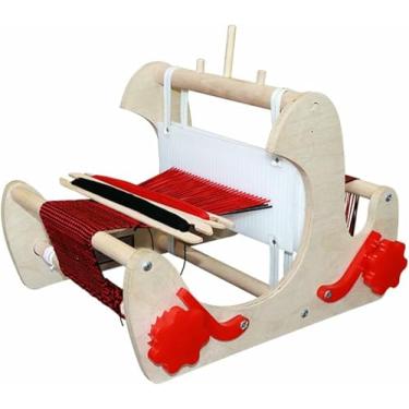 Imagem de LGEOELIAS Kit de tear de tecelagem de madeira, multiartesanato de madeira, máquina de tricotar à mão ajustável, com fios, varas, pentes e lançadeiras, para iniciantes e crianças