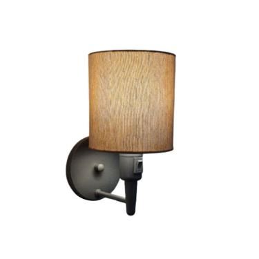 Imagem de Arandela Cilíndrica Md-2030 Cinza Com Liga e Desliga Cupula Palha - Bivolt