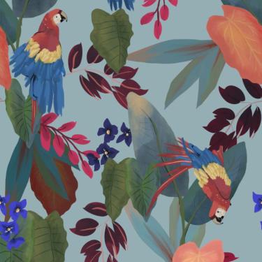 Imagem de Papel de Parede Botânica HF Folhagem Colorido 81581