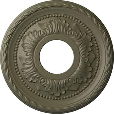 Imagem de Medalhão de teto Ekena Millwork CM12PMACS 12 1/8" OD x 3 1/2" ID x 1" P Palmetto (serve em toldos até 4 7/8"), cobre antigo, 12 1/8"OD x 3 1/2"ID x 1"P (Fits Canopies up to 4 7/8"), Hand-Painted Spartan Stone