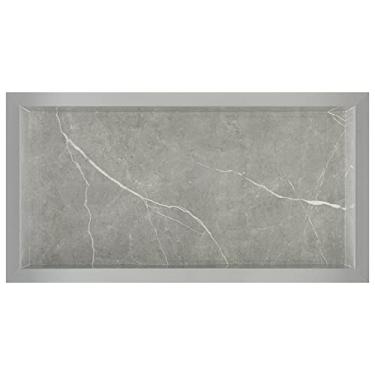 Imagem de Nicho em Porcelanato para Banheiro - (Cinza/Cinza) 60x30x8 cm, Resistente à Ferrugem, Moderno, Montagem em Parede