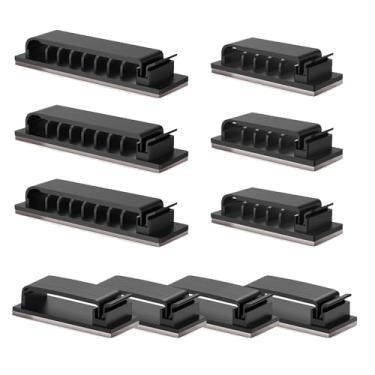 Imagem de 10 clipes de gerenciamento de cabos, organizador de cabos de eletrodomésticos, clipes de gerenciamento de fio para carregador de aparelhos de computador, suporte de cabo de rede para TV, PC, cabo