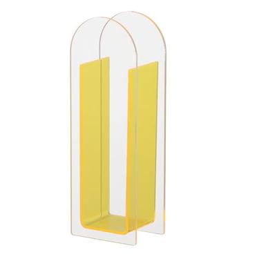 Imagem de Vaso transparente de acrílico moderno, colorido, artístico, para festa de casamento, decoração de mesa de casa, decorações exclusivas de mesa, material acrílico transparente, 230 g (amarelo limão semi