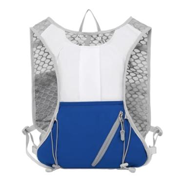 Imagem de predolo Colete de corrida, colete de hidratação, vários bolsos com faixas refletivas, mochila de caminhada, Branco Azul