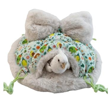 Imagem de CXYYXF Cama aconchegante para o inverno com almofada de veludo para java pardal papagaio periquito calopsita caique lorikeet (verde, grande)