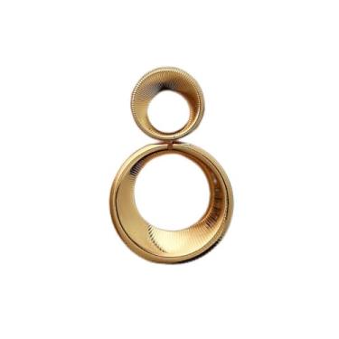 Imagem de Brincos Femininos Gota d'Água Vintage, Dourado, Liga Metálica Galvanizada, Design Geométrico, Acessório Elegante para Festas e Uso Diário